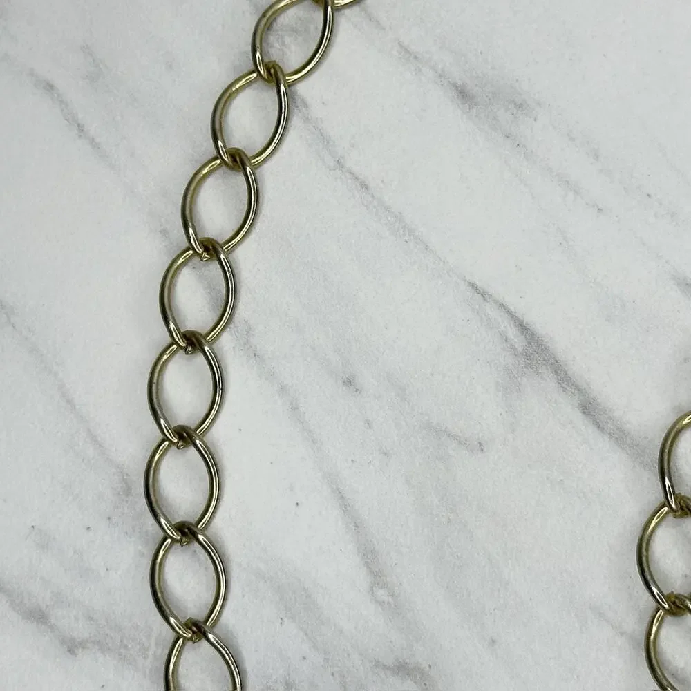 Simple Gold Tone Metal Chain Link Belt Basic Adjustable One Size (OS) ✨